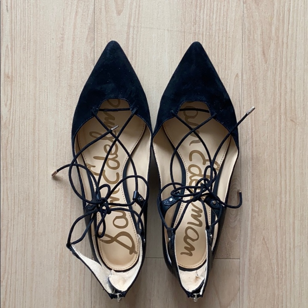 Sam Edelman Rosie lace-up black flats